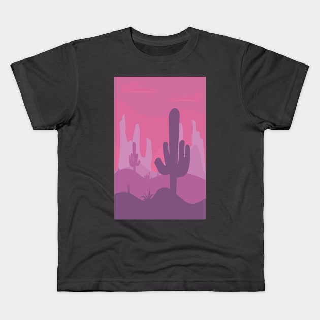 Cactus in the desert Kids T-Shirt by lakokakr